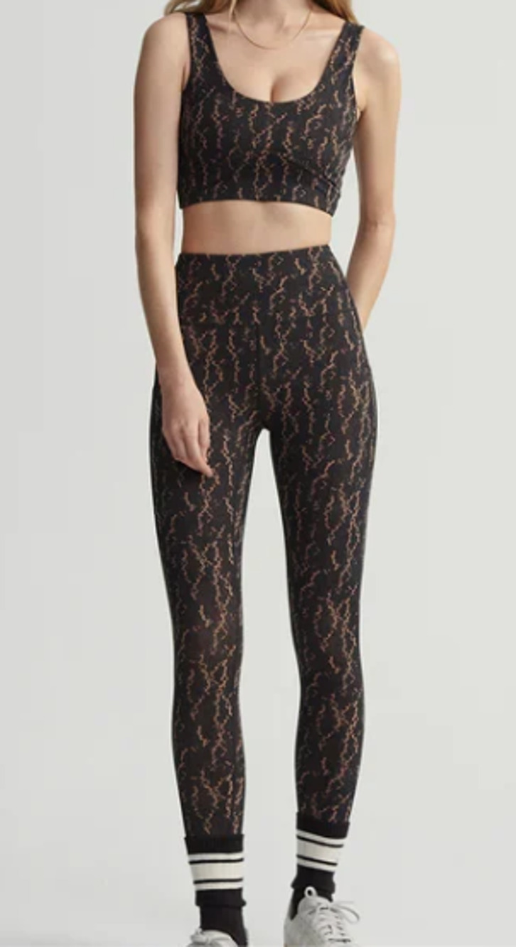 Varley Set Top & Form High Pocket Legging Carob Fragment Snake Sz Small
